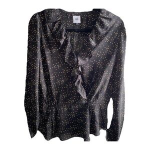 Cabi Womens Small‎ Eros Blouse Wrap Multi Color Hearts  Ruffles Valentines